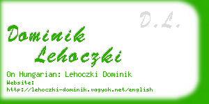 dominik lehoczki business card